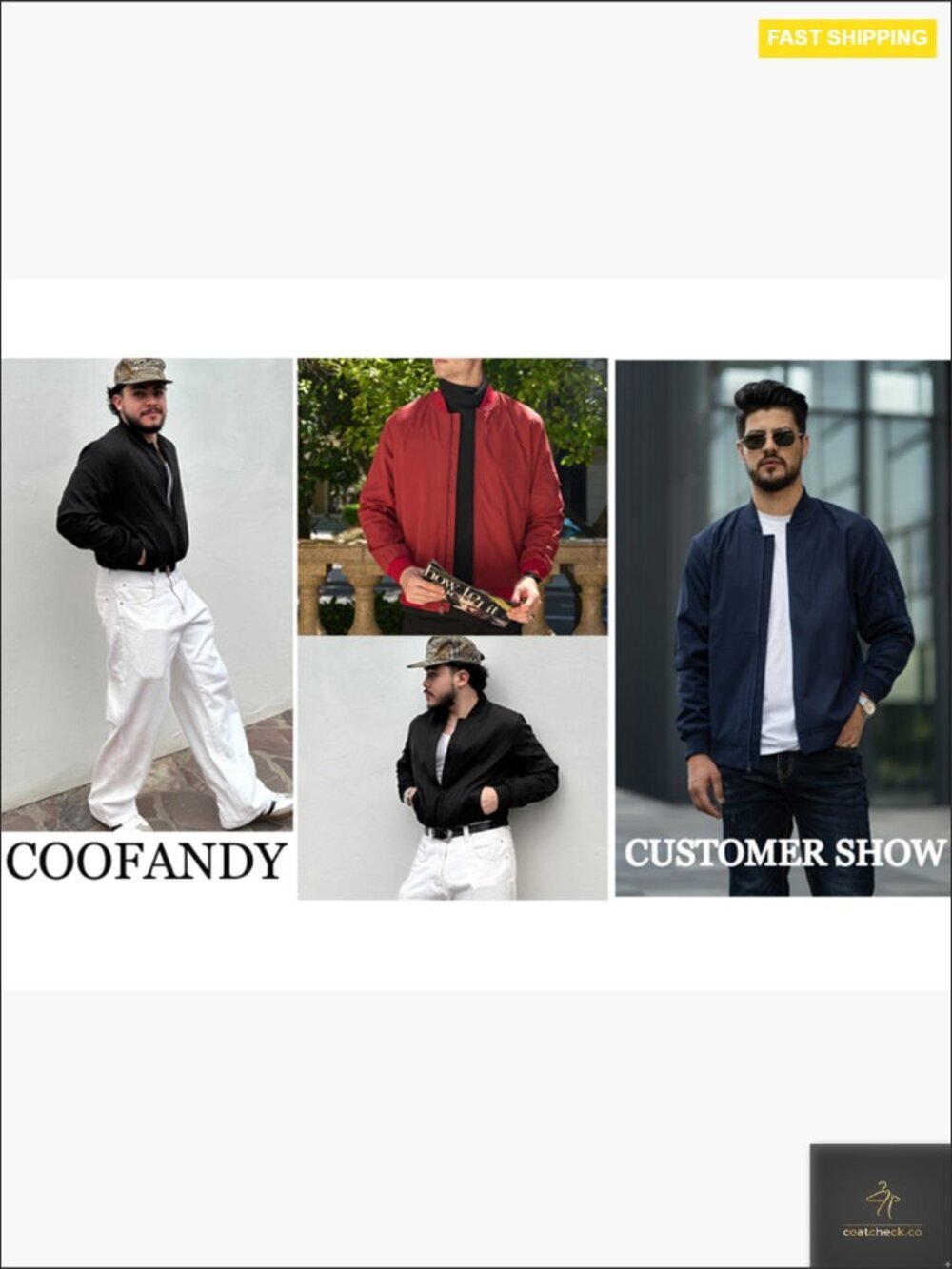 Lightweight Bomber Jacket Casual Zip Up Windbreaker Spring Fall with Pockets - Picture 6 of 6